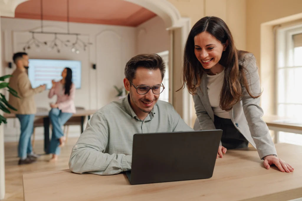 Business people collaborating in a modern office