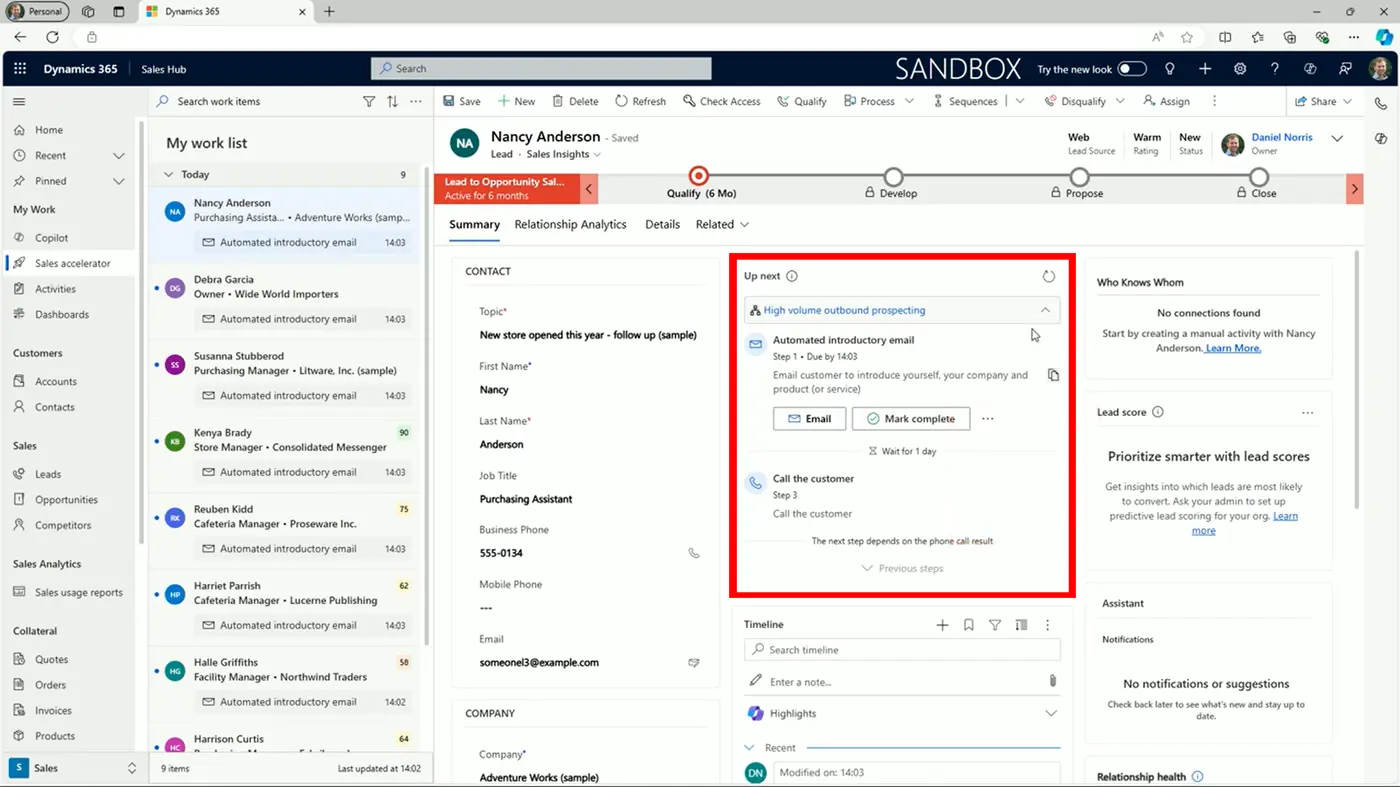 up-next-sales-accelerator Up Next Widget in Dynamics 365 Sales Accelerator