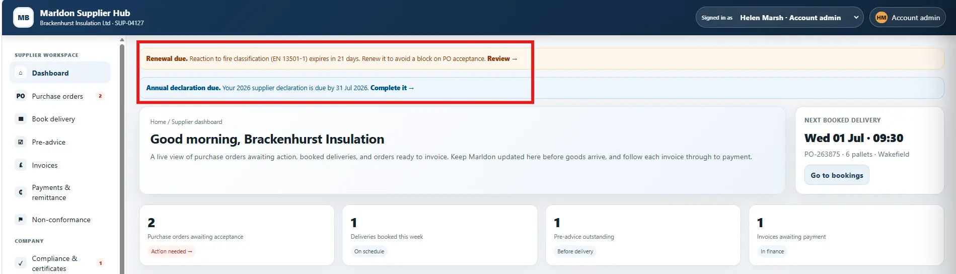 supplier-portal-compliance-alert Supplier portal compliance notification